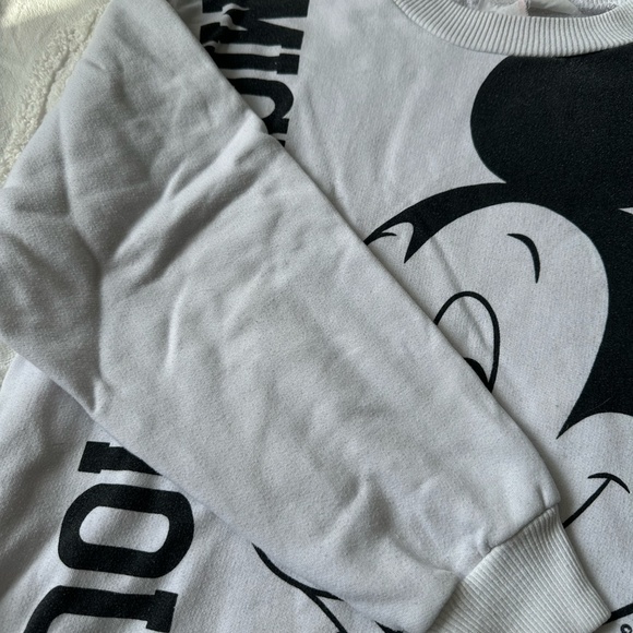Vintage Mickey Mouse 80s Double Printed Sweatshirt White Oversized Size Small - Picture 11 of 11